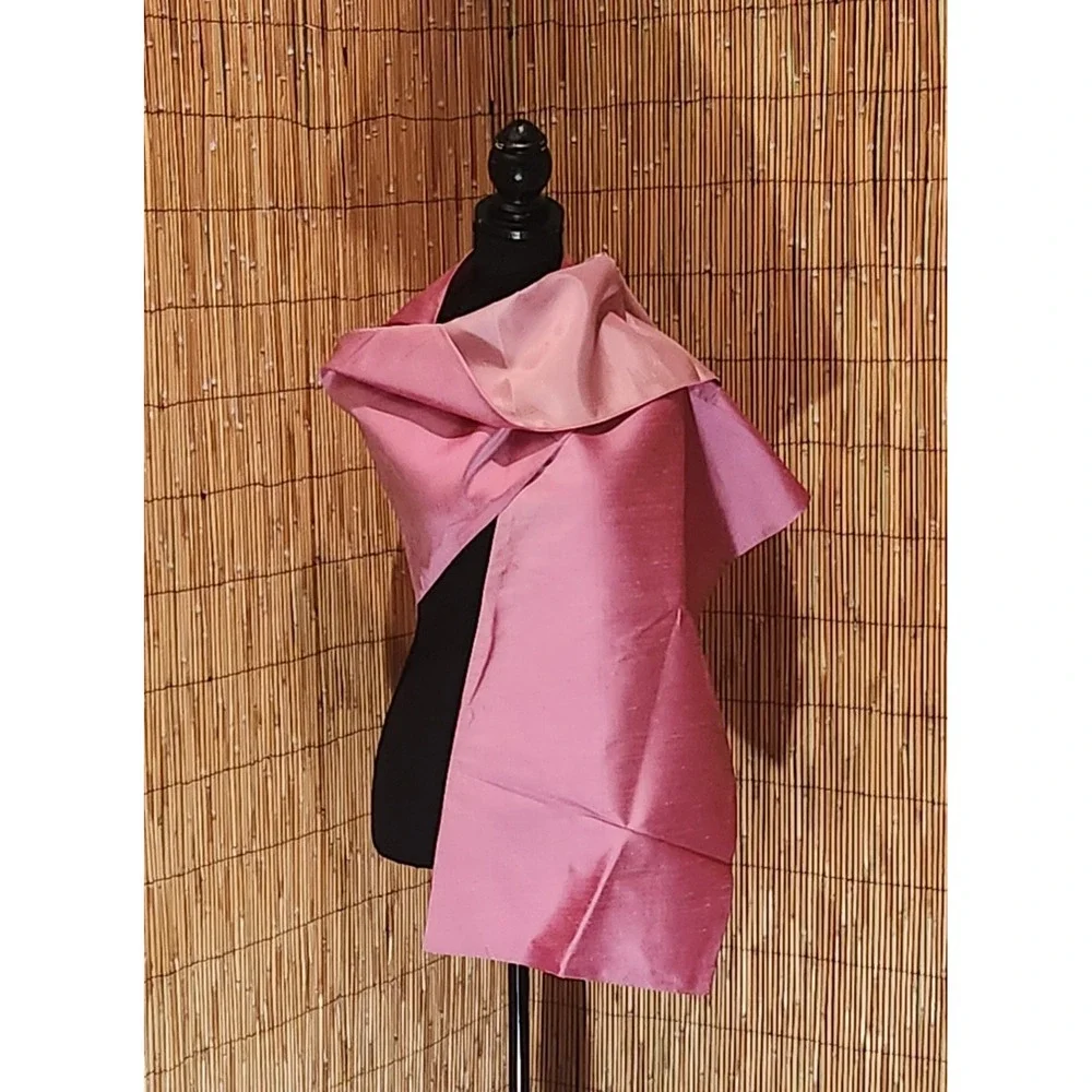 Pink SILK Wrap Shawl Wedding Party Dance Formal Long Marilyn Monroe Cape Barbie